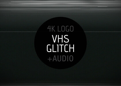 VHS Glitch After Effects intro logo reveal template