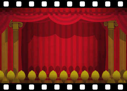 Theatre_Curtains_Green_Screen_HD stock video animated clip