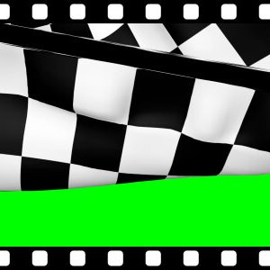Chequered_Flag_Over_Green stock video animated clip
