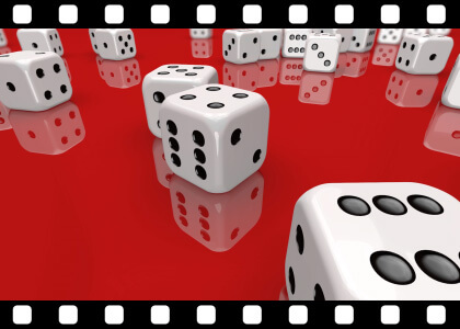 Dice Falling On Red
