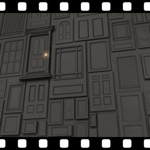 Multiple_Doors_To_Green Screen background video animation