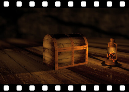 Treasure Chest Opening To Green Screen