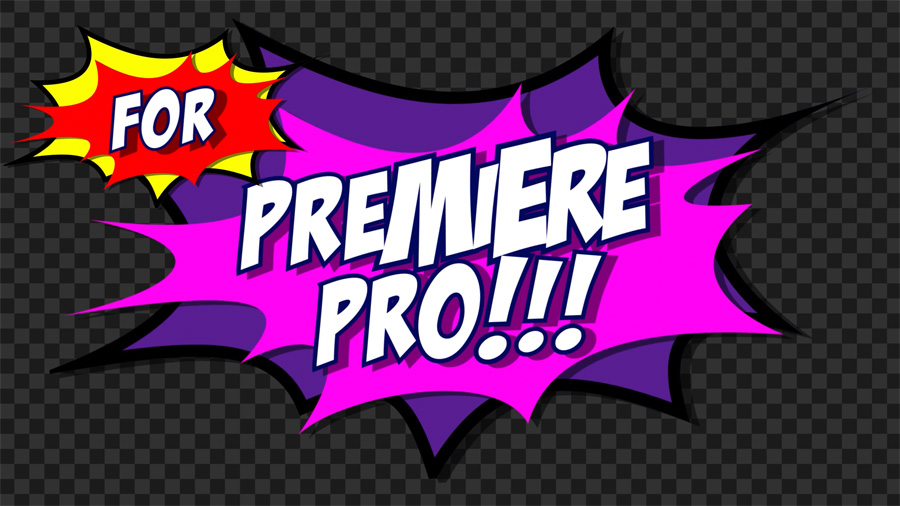 Comic book cartoon flash motion graphics transition for Premiere