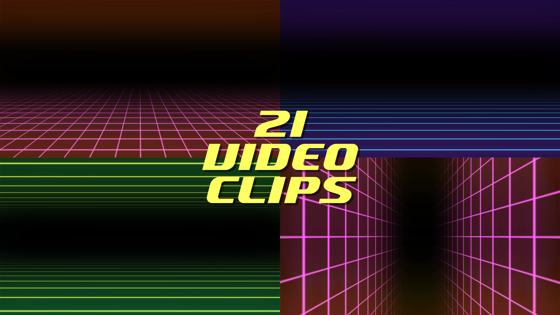 80s Grid Background Animations Pack Stock Footage 1