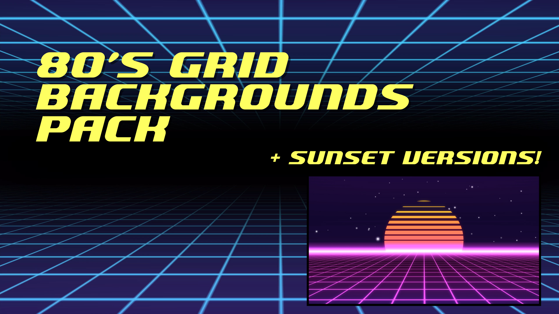 80s Grid Background Animations Pack Stock Footage Still HD