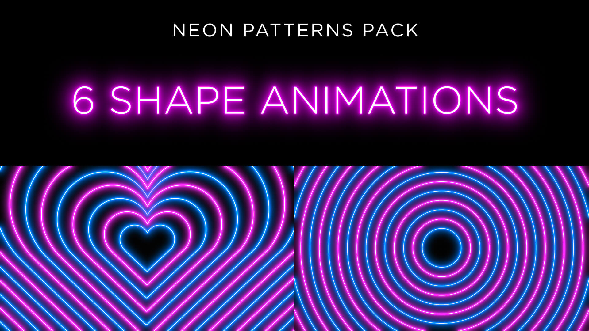 Neon Radial Pattern Animation Stock Footage Pack 1