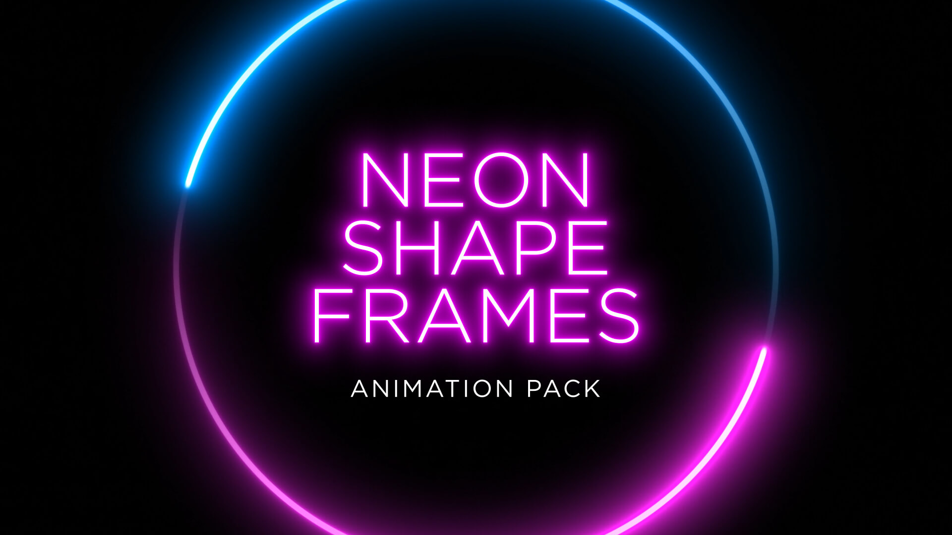 Neon Shape Frame Animation Stock Footage Pack Still HD