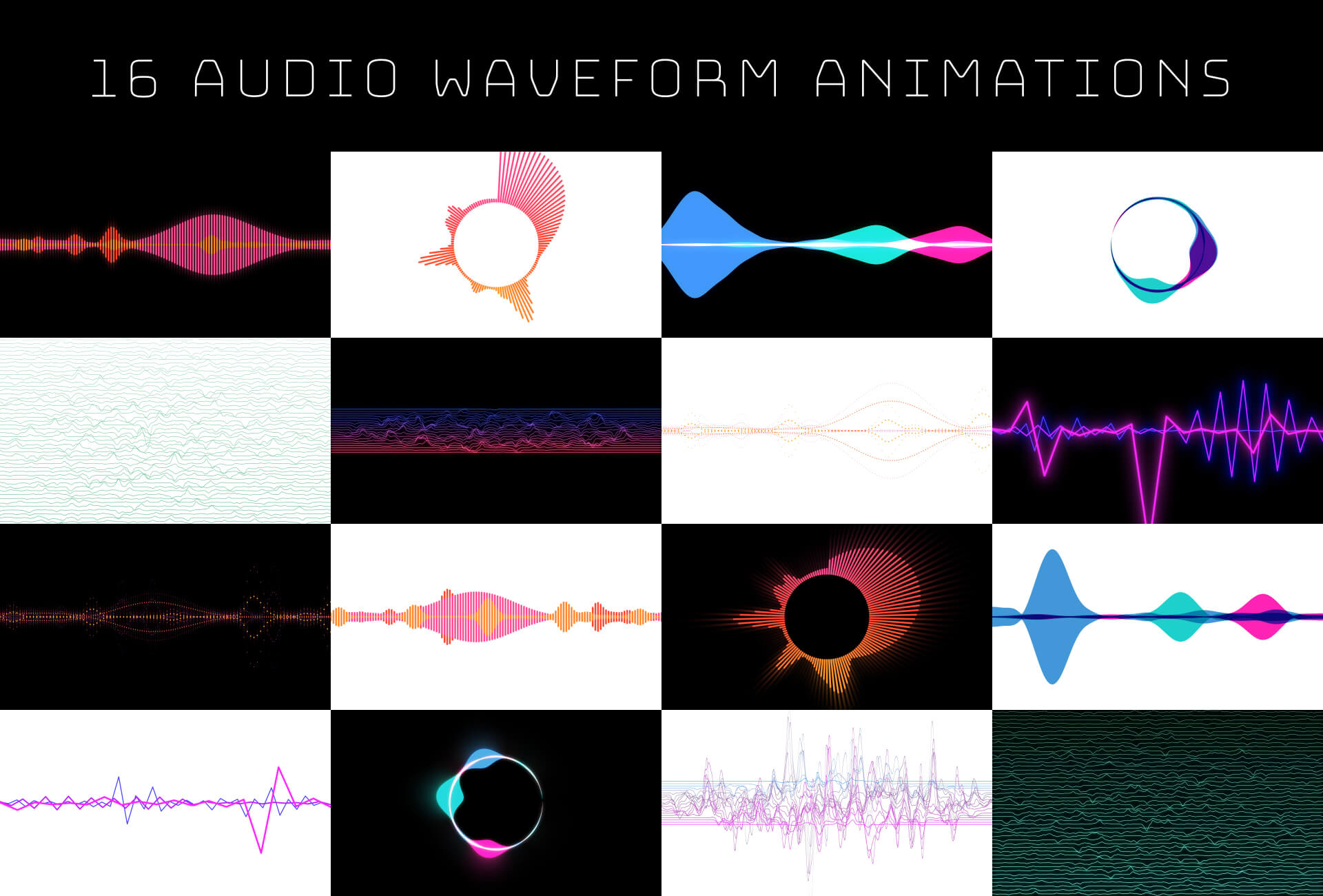 Speech Waveform Animation Stock Footage Pack 1