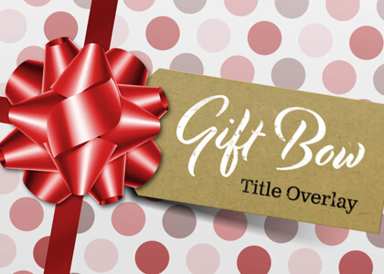 Gift Tag And Ribbon Bow Title Overlay Premier Pro MOGRT Feature
