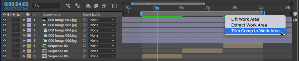 01 How to Trim Comp to Work Area in After Effects