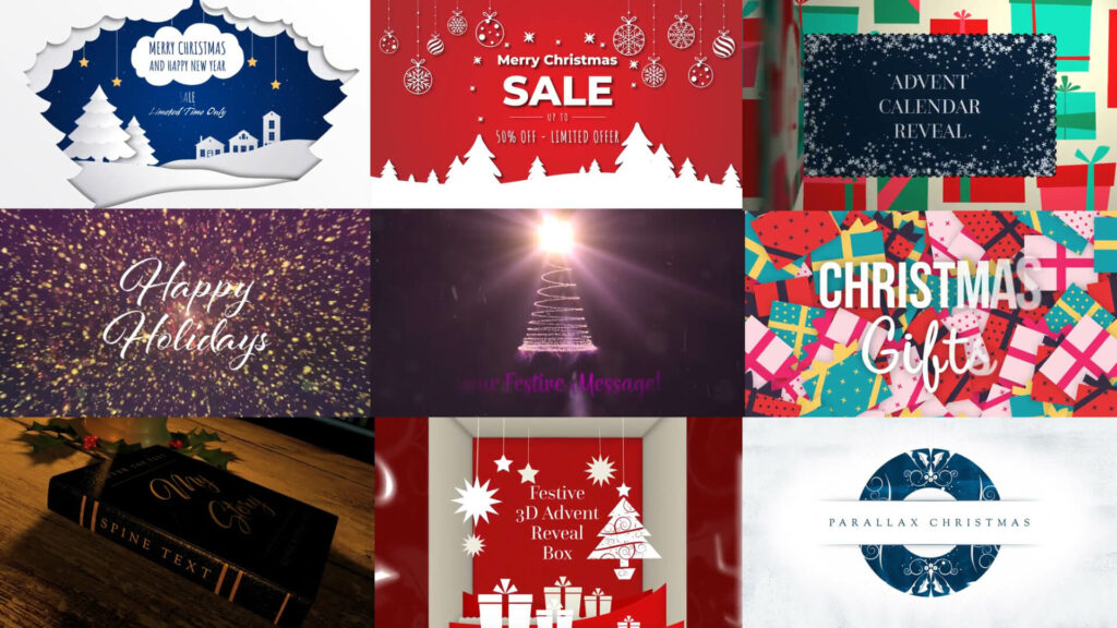 12 Christmas Video Templates for Social Media Grid