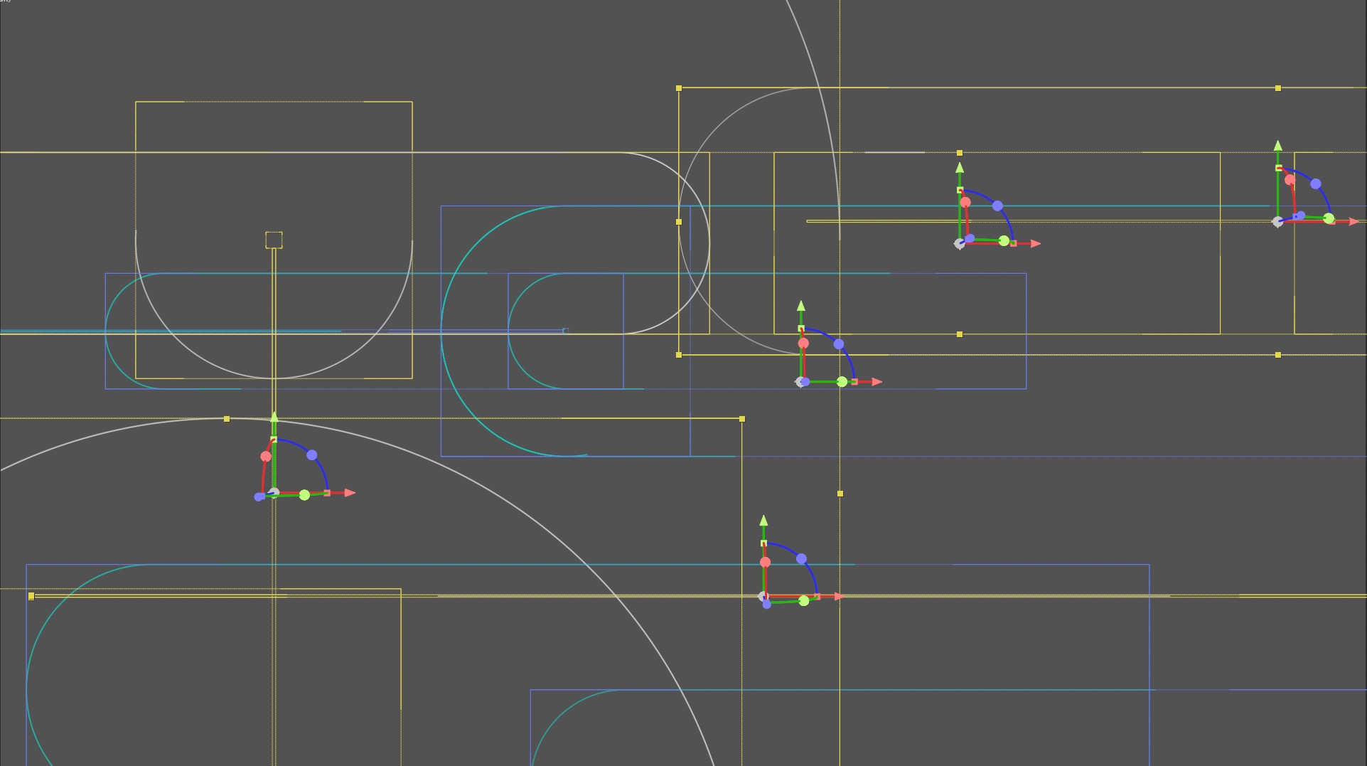 Screen shot showing multiple shape layers selected in After Effects.