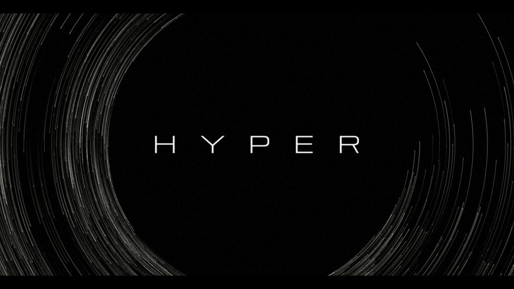 End title from Hyper movie credits sequence.