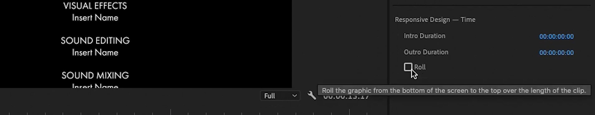 Enable Roll to roll the credits automatically