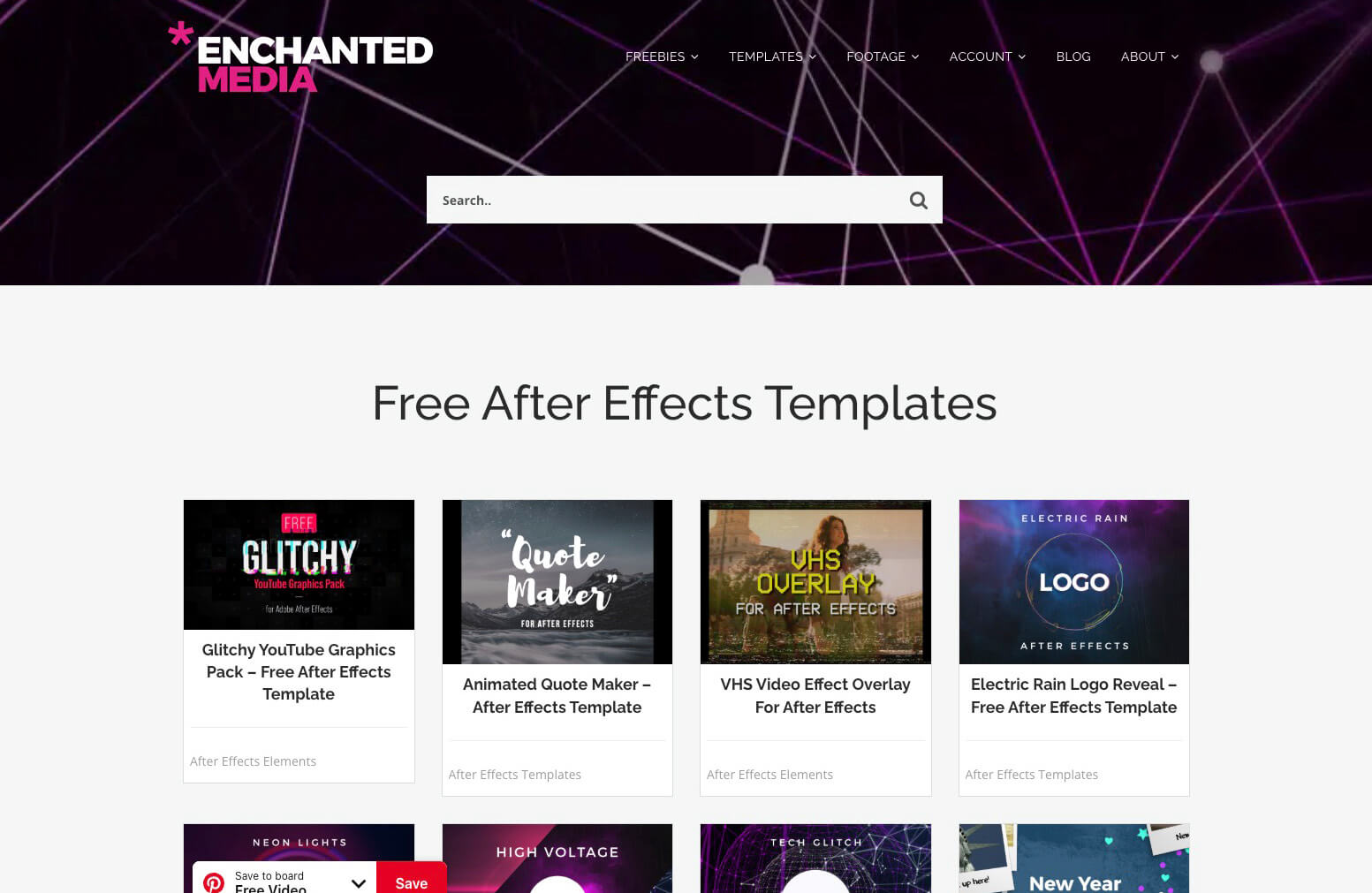 Free After Effects Template Page from Enchanted Media