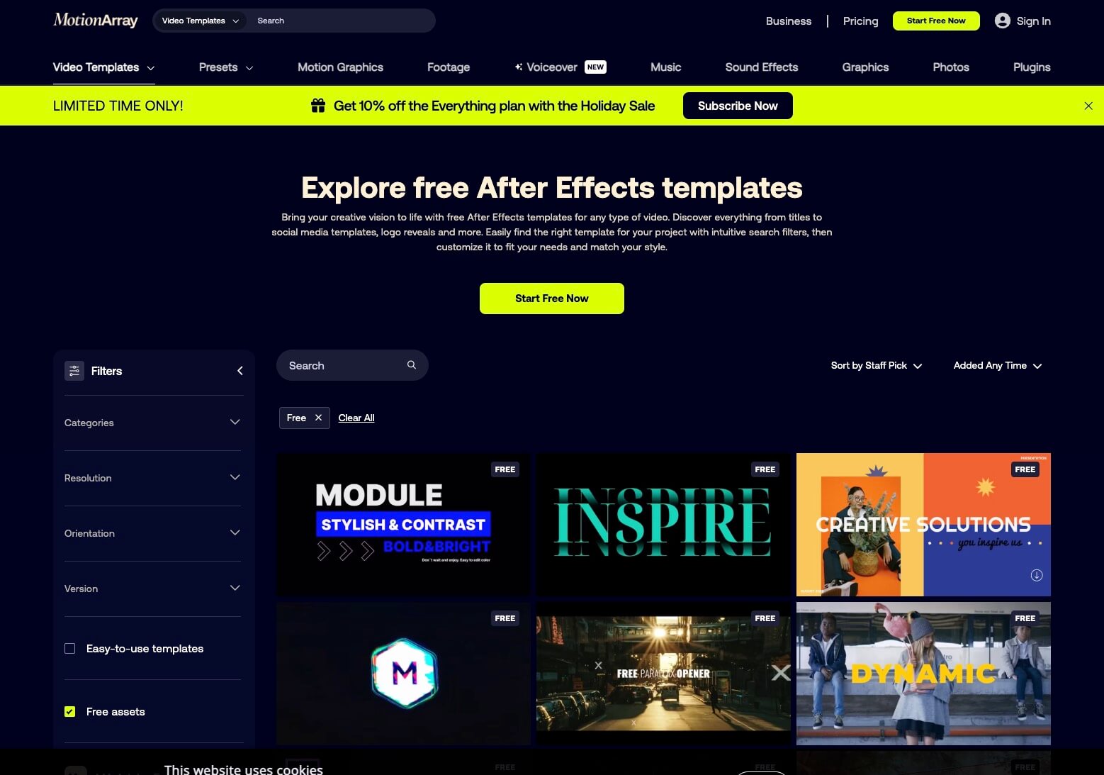 Free After Effects Template Page from Motion Array