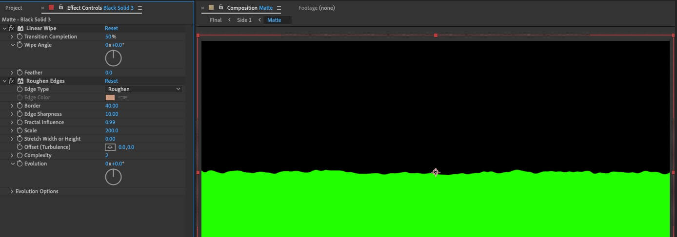 Use the Roughen Edges effect to create an organic edge