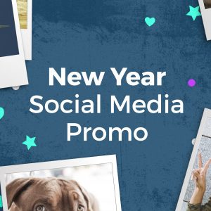 New Year social media free After Effects photo slideshow template
