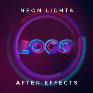 Neon Lights free youtube intro logo reveal After Effects template