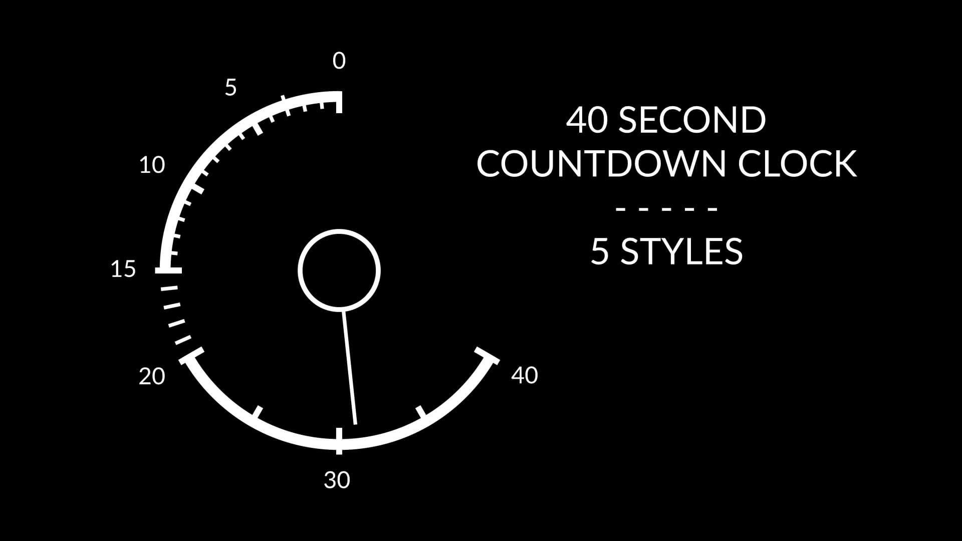 40 Second Countdown Clock Title Template for Premiere Pro