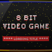 8 Bit Video Game Loading Title Overlay