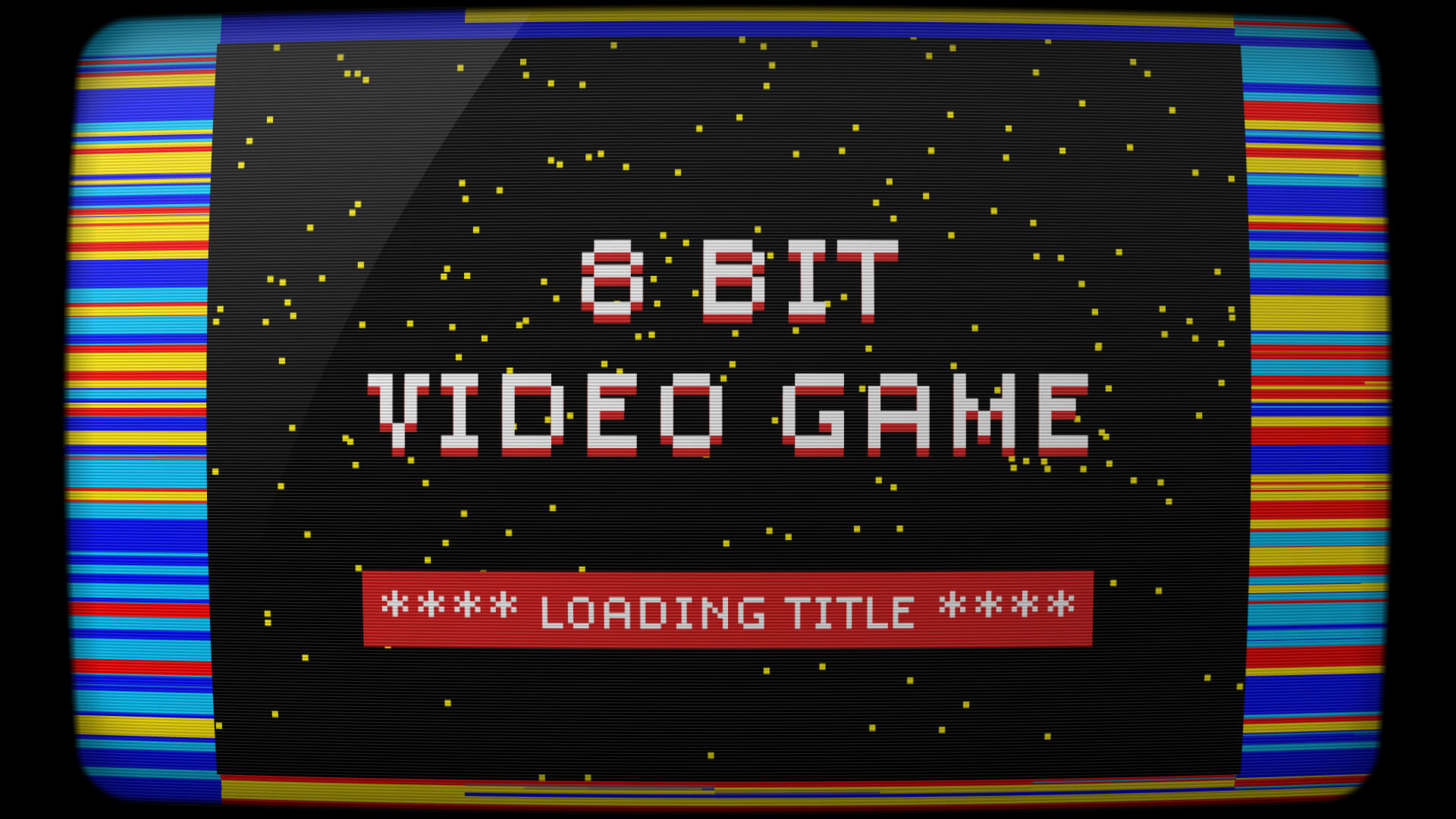 Editable 8 Bit Video Game Loading Title Overlay Template for Premiere Pro