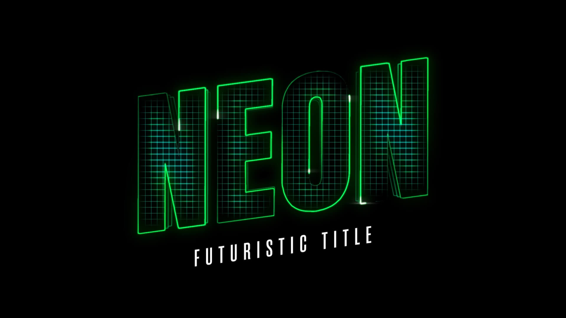 Futuristic Neon Outlined Title Template for Premiere Pro