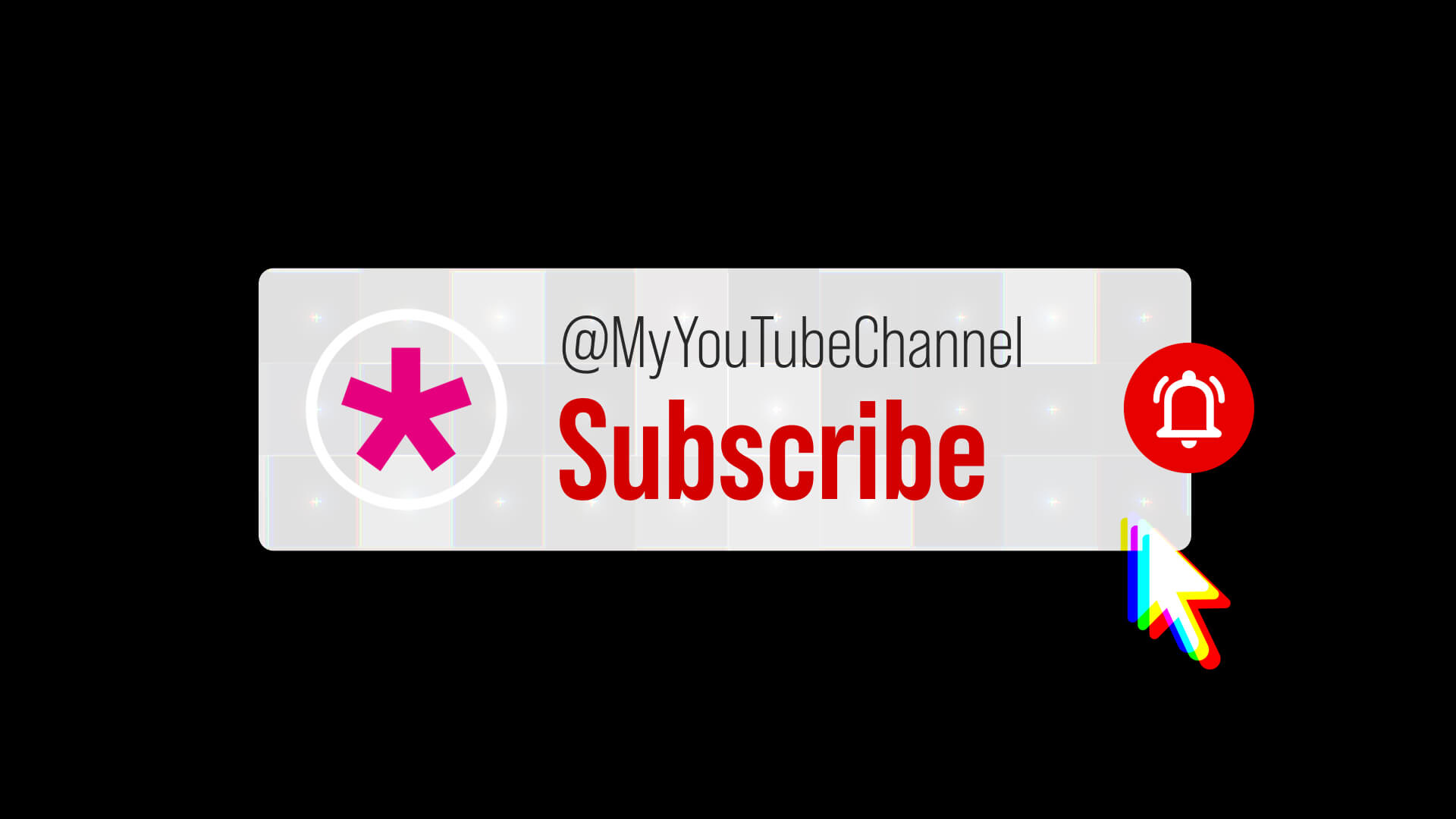 Free Glitchy YouTube Graphics Pack Subscrive Alert